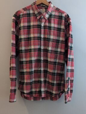 J. Crew Men's Large Slim Fit All Cotton Oxford Button Down Shirt Style #G7427